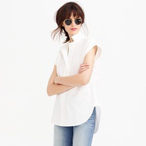 J. Crew Women's White Short-sleeve Popover shirt - 100% cotton